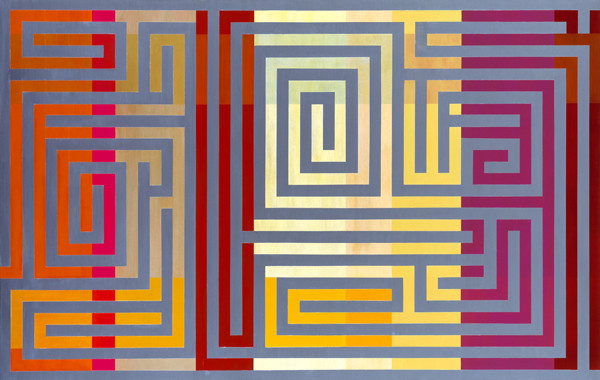 The Labyrinth A, 2005 acrylic on canvas diptych, 198 x 310 cm